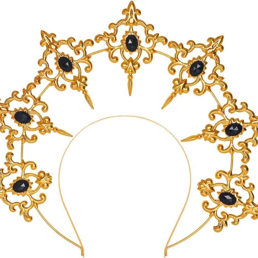 Gothic Halo Crown Baroque Headband Vintage Style for Women Special Events